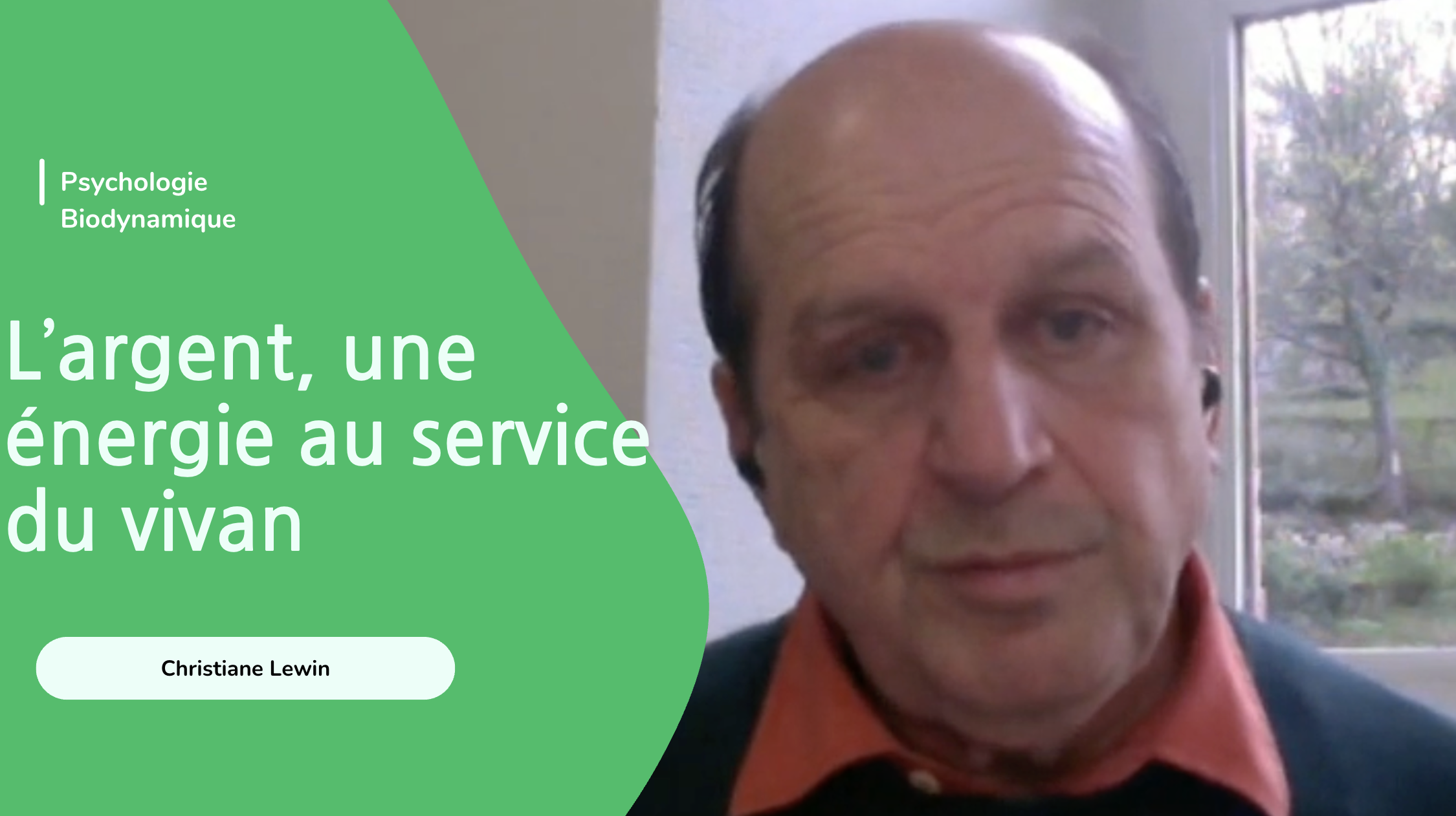 Portrait d’un homme en visioconférence, thème psychologie biodynamique